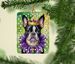 Boston Terrier King Of Mardi Gras Porcelain Ornament Christmas Tree Hanging Decorations For Home Christmas Holiday, Rectangle, Gift, Multicolor_maomaolike.com