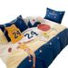 Basketball Shooting Boy Cartoon Embroidery 100% Autumn Winter Brushed Four-Piece Set Pure Cotton Children's Duvet Cover 1.8_maomaolike.com