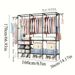 Clothing Racks For Hanging Clothes With ShelvesPortable Closet System Organizer Garment Rackfor Clothes Storage, Metal Free StandingWardrobe Clothes Organizer Clothesstorage, 66*63*14in_maomaolike.com
