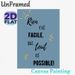 French Inspirational Quote Painting Poster, Soft Blue Minimalist Typography Poster, Uplifting Motivational Message To Boost Mood, Ideal For Home_maomaolike.com