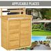 Wooden Potting Bench 3-Tier Storage Cabinet Work Station Table Lockable Organizer With Magnetic Latch Hooks Foot Pads 34.25L Yellow_maomaolike.com