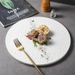 Solid Color Rock Pattern Ceramic Western Flat Round Cake Steak Japanese Restaurant Plate_maomaolike.com