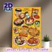 Korean Cuisine Painting Poster, Vibrant Cartoon-style Assorted Classic Korean Dishes Poster, Appealing Food Artwork Ideal For Restaurant, Kitchen And_maomaolike.com