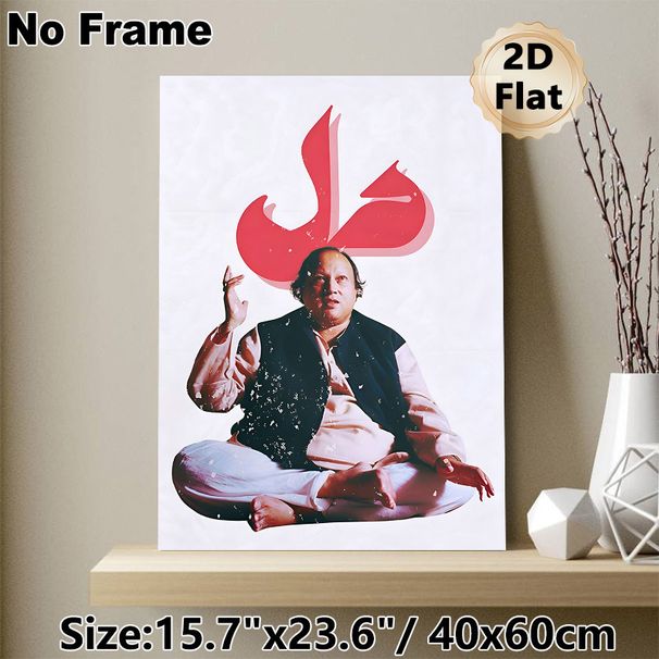 Spiritual Musician Themed Painting Poster, Vintage-style Portrait With Bold Red Calligraphy Poster, Artistic Cultural Decor Suitable For Living Room_maomaolike.com