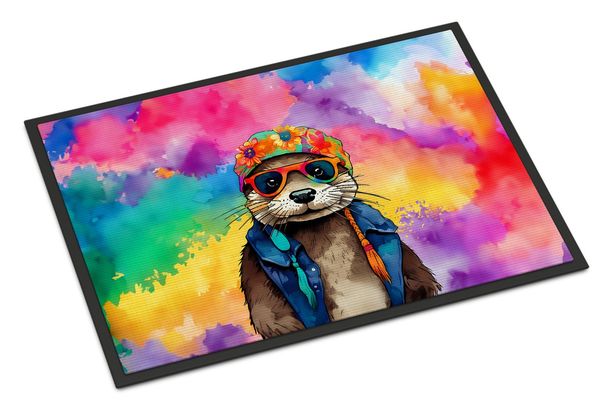Hippie Animal Otter Doormat Front Door Mat Indoor Outdoor Rugs For Entryway, Non Slip Washable Low Pile, 24H X 36W_maomaolike.com