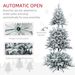 7 Ft Snow Flocked Artificial Christmas Tree With 1401 Tips, Foldable Metal Stand, Easy Assembly, Hinged Xmas Tree For Home, Office, Holiday, Green_maomaolike.com