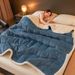 Factory Wholesale Three-Layer Quilted Beibei Crystal Velvet Blanket Solid Color Thickened Export Cross-Border_maomaolike.com