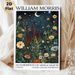 William Morris Night Wildflower Painting Poster, Vintage Arts & Crafts Style Celestial Floral Poster, Timeless Artistic Decor Ideal For Living Room_maomaolike.com