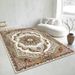 Living Room Rug Large Size Gorgeous Gold Frame Design Bedroom Rug Plush Thickened Machine Washable Thickened Underlay Interior Decorative Rug_maomaolike.com