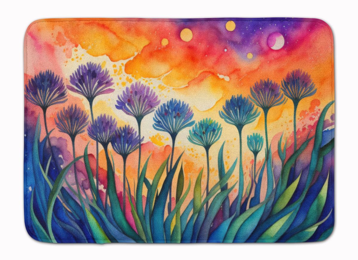 Agapanthus In Color Memory Foam Kitchen Mat Machine Washable Anti-Fatigue Mat Cushion Comfort Bath Mat Or Kitchen Rug_maomaolike.com