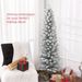 5ft Artificial Pencil Christmas Tree With 263 Snow Flocked Tips, Metal Base, Realistic Xmas Tree_maomaolike.com