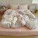 Wholesale INS Girl Heart Cute Cartoon All-Cotton Four-Piece Princess Style Pure Homestay Jacquard Washed Cotton 4-Piece Set_maomaolike.com