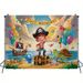 Pirate Birthday Party Banner - 2D Flat Polyester Backdrop With Sailboats, Balloons, Wall Hanging Photo Props, Party Decor_maomaolike.com