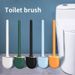 Wall Hanging With Holder Long Handled Silicone Toilet Soft Bristles WC Cleaning Brush Bathroom Accessories_maomaolike.com