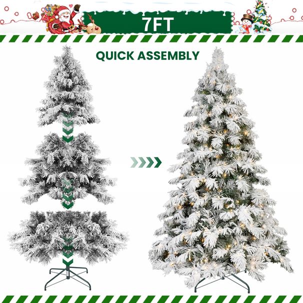 7ft PVC Flocked Tree
(memory Wire+power Pole)_maomaolike.com
