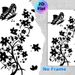 Floral & Butterfly Painting Poster, Minimalist Monochrome Silhouette Poster, Sleek Nature-inspired Decor Ideal For Living Room, Bedroom_maomaolike.com