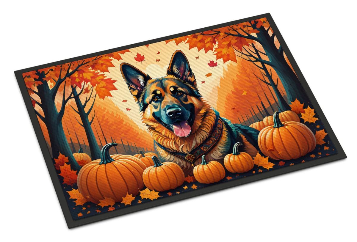 German Shepherd Fall Doormat Front Door Mat Indoor Outdoor Rugs For Entryway, Non Slip Washable Low Pile, 24H X 36W_maomaolike.com