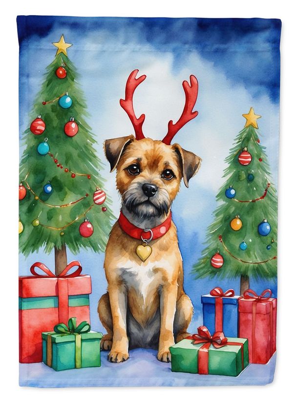 Border Terrier Christmas Reindeer Garden Flag Mailbox Flag Decorative Yard Flag Banner Outside Patio Artwork Yard Flower Beds, Garden Size, Multicolor_maomaolike.com