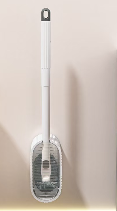Super Easy-to-Use Hanging Toilet Brush With Base Extended Handle For Clean And No Dead Angle Household Use_maomaolike.com