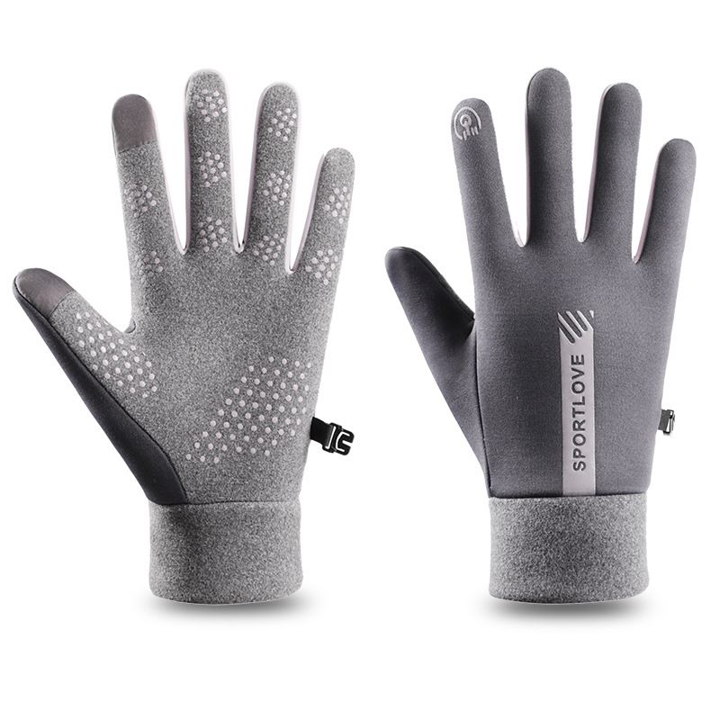 Men's Gloves Cycling gloves in winter, windproof, waterproof, plush, warm, touch screen, autumn and winter outdoor sports, driving electric vehicles_maomaolike.com