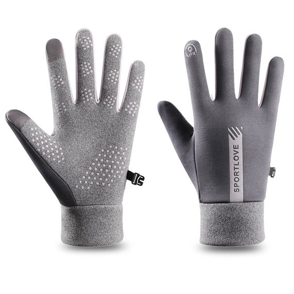 Men's Gloves Cycling gloves in winter, windproof, waterproof, plush, warm, touch screen, autumn and winter outdoor sports, driving electric vehicles_maomaolike.com