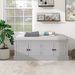 Storage Bench With 4 Doors And Adjustable Shelves,Shoe Bench With Removable Cushion For Living Room,Entryway_maomaolike.com