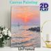 Sunset Seascape With Sailboats Painting Poster, Soft-hued Impressionist Coastal Scene Poster, Calming Ocean View Ideal For Living Room, Bedroom Or_maomaolike.com