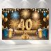 40th Birthday Party Banner - 2D Flat Polyester Backdrop With Champagne Balloon Theme, Wall Hanging Photo Props, Party Decor_maomaolike.com