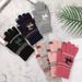 Christmas sock Extra fleece Christmas Deer jacquard knitted warm touch screen gloves with finger for outdoor use_maomaolike.com