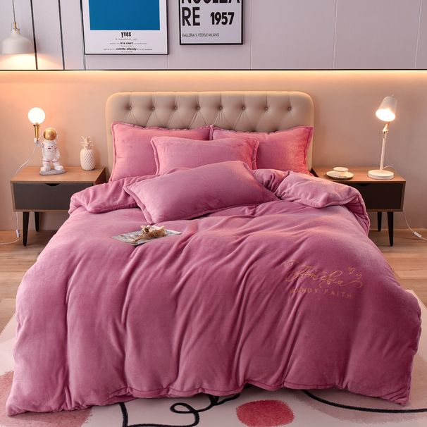 Thickened Warm Four-Piece Set Coral Fleece Duvet Cover Crystal Velvet Double-Sided Flannel Bed Sheet Style Bedding Manufacturer Wh_maomaolike.com