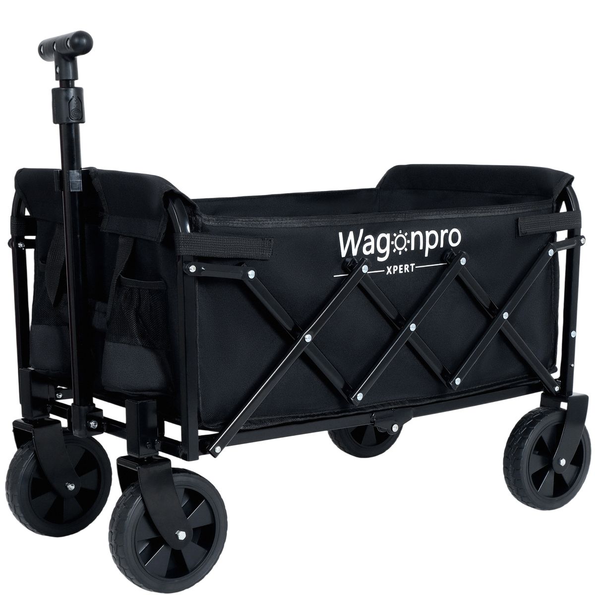 Expandable Dual-Layer Utility Wagon With 100% Extra Space - 225lbs Grocery Cart For Camping, Shopping, Sports, Gardening, Fishing, Black_maomaolike.com