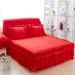 Korean Style Lace Skirt Single Piece Male President Dream Silk Bed Set Quilted Thickened 1.8m Mattress Non-Slip Protective Cover_maomaolike.com