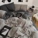 Simple Solid Color Four-Piece Duvet Cover Bedding Student Dormitory Single Three-Piece Set Bed Sheet Style_maomaolike.com