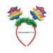 Merry Christmas Headband With Red Green Tinsel,Glitter Christmas Reindeer Antler Headband Funny Xmas Headwear For Christmas Eve Party Birthday Carnival Party Props Decoration12 Pcs_maomaolike.com