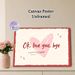 Love Message Themed Painting Poster, Warm Hand-painted Pink Heart & Typography Poster, Sweet Heartfelt Decor For Bedroom, Living Room, Entryway_maomaolike.com