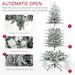 6ft Tall Prelit Artificial Christmas Tree Holiday Décor With 636 Snow Flocked Branches, 250 Warm Yellow Clear Lights, Auto Open, Extra Bulb_maomaolike.com