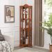 Curio Cabinet Lighted Glass Display Curio Cabinet W/Tempered Glass Doors And Shelves, Crown Corner Cabinet With Bulb, Corner Storage Decoration For Living Room And Bedroom Cherry_maomaolike.com