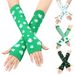 Unisex Irish green shamrock men's half finger long gloves Rave party festival women's gloves_maomaolike.com