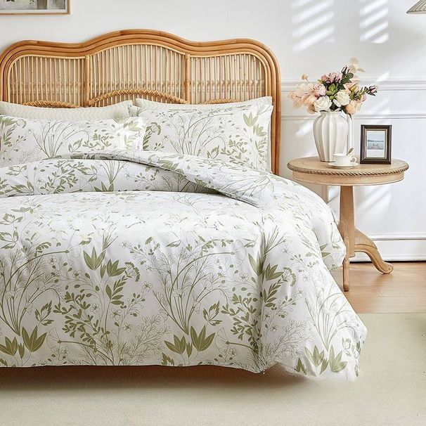 Home Textile Leaves And Flowers Duvet Cover Full Size_maomaolike.com