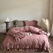 Wholesale INS French Retro Multi-layer Lace Pure Four-piece Princess Style Full Washed Cotton Bed Skirt 4-piece Set_maomaolike.com