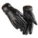 Autumn and winter warm PU leather gloves men's outdoor cycling touch screen gloves plus velvet anti-splash water cycling cold gloves_maomaolike.com