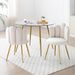 Modern Velvet Dining Chairs Set Of 2, Upholstered Woven Dining Chair With Golden Metal Legs, Upholstered Dining Chairs For Dining Room, Kitchen, Vanity, Living Room BEIGE_maomaolike.com