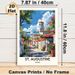 St. Augustine Florida Coastal Town Painting Poster, Vibrant Retro Scenic Poster, Picturesque Seaside Street With Bell Tower & Sailboats, Ideal_maomaolike.com