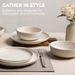 12-Piece Stoneware Dinner Plates Bowls Sets | Microwave & Dishwasher Safe | Non-Toxic Dinner Plates Bowls Set | Stackable Matte Glaze Kitchenware For 4_maomaolike.com
