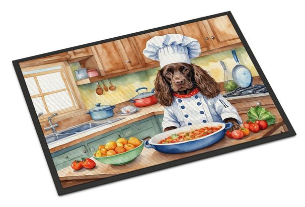 Boykin Spaniel The Chef Doormat Front Door Mat Indoor Outdoor Rugs For Entryway, Non Slip Washable Low Pile, 24H X 36W_maomaolike.com