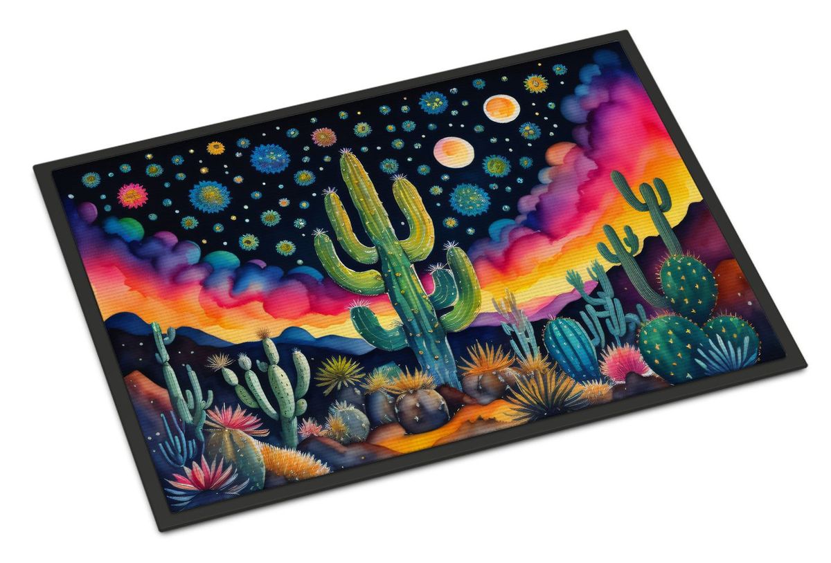 Queen Of The Night Cactus In Color Doormat Front Door Mat Indoor Outdoor Rugs For Entryway, Non Slip Washable Low Pile, 24H X 36W_maomaolike.com