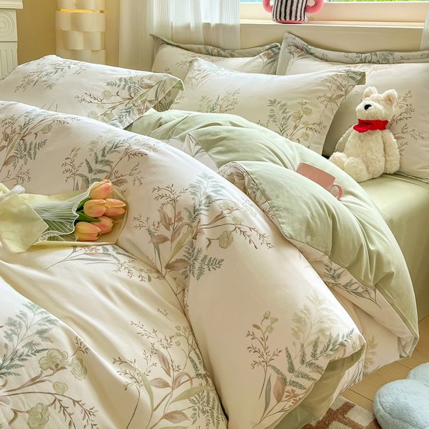 2026New Spring And Autumn Thickened Brushed Four-Piece Nanong Home Texile Pure Coon Bed Shee Quil Cover Bedding Three-Piece_maomaolike.com