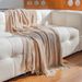 Nordic Simple Solid Color Tassel Knitted Blanket Nap Blanket Air Conditioning Blanket Bed End Drape Knitted Blanket Sofa Cover Blanket Blanket_maomaolike.com