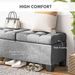 46" Storage Ottoman Bench, Upholstered End Of Bed Bench With Steel Frame, Button Tufted Storage Bench With Safety Hinges For Living Room, Entryway, Bedroom, Gray_maomaolike.com