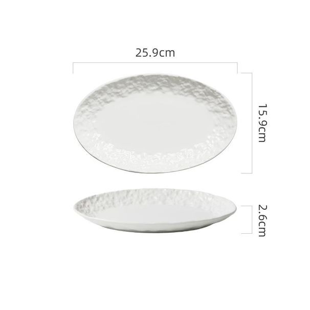 Steamed Special High-end Ceramic Fish Home Use New Oval Large Dish Dan-shaped Deep Plate_maomaolike.com